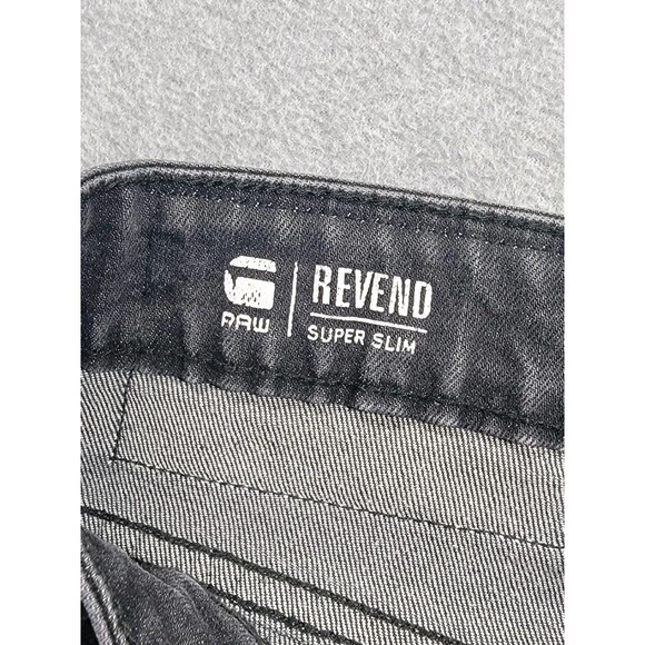 G Star Raw Revend Jeans Mens 36 (34x28) Super Slim Straight Black Stretch 3301 - Picture 11 of 16